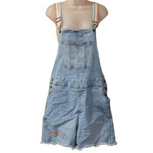Target Pride Pastel Rainbow Queen Embroidered Shortalls Overall Shorts Medium